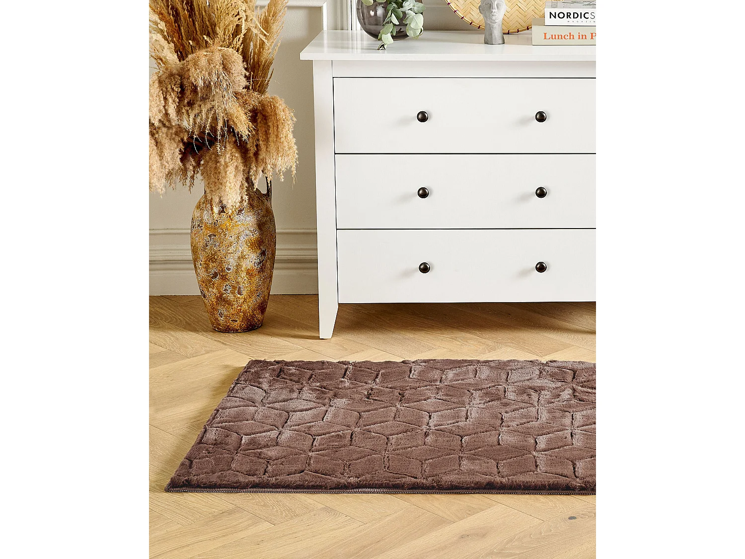 Vloerkleed kunstbont bruin 80 x 150 cm THATTA