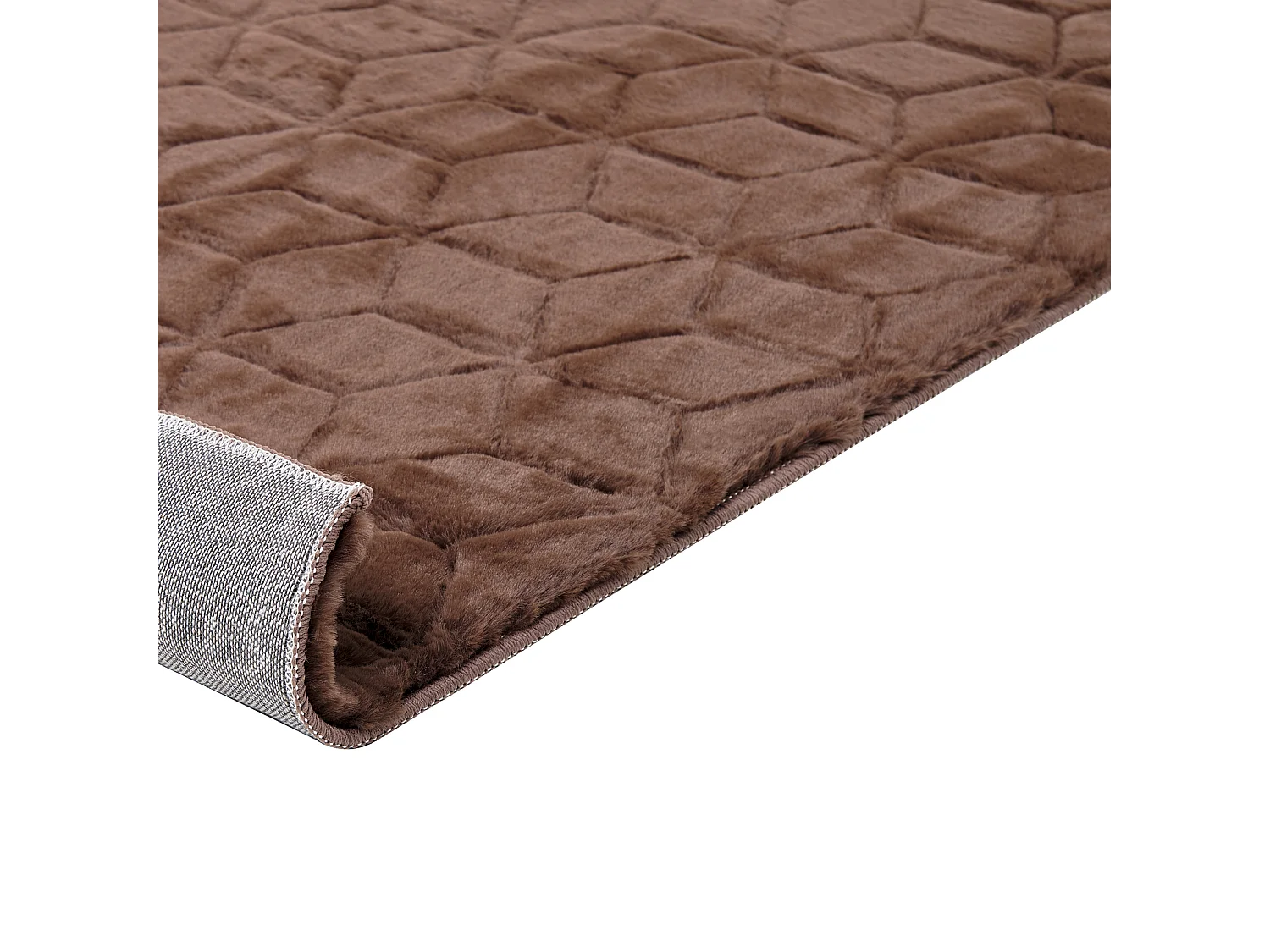 Tappeto pelle sintetica marrone 80 x 150 cm THATTA