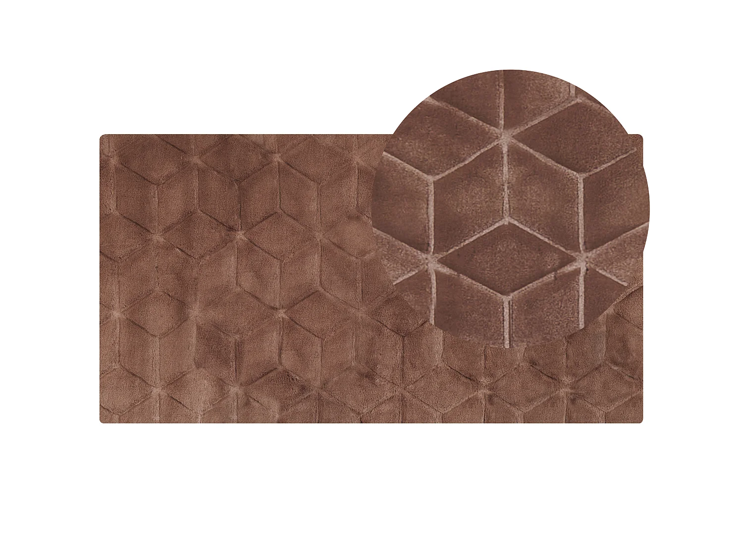 Tapis en fausse fourrure de lapin 80 x 150 cm marron THATTA