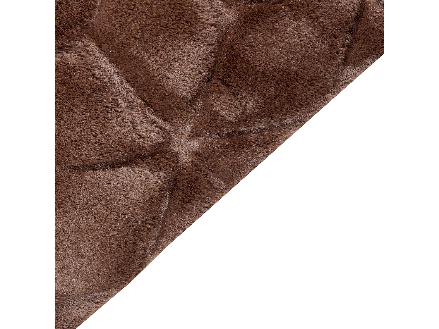 Tapis en fausse fourrure de lapin 80 x 150 cm marron THATTA
