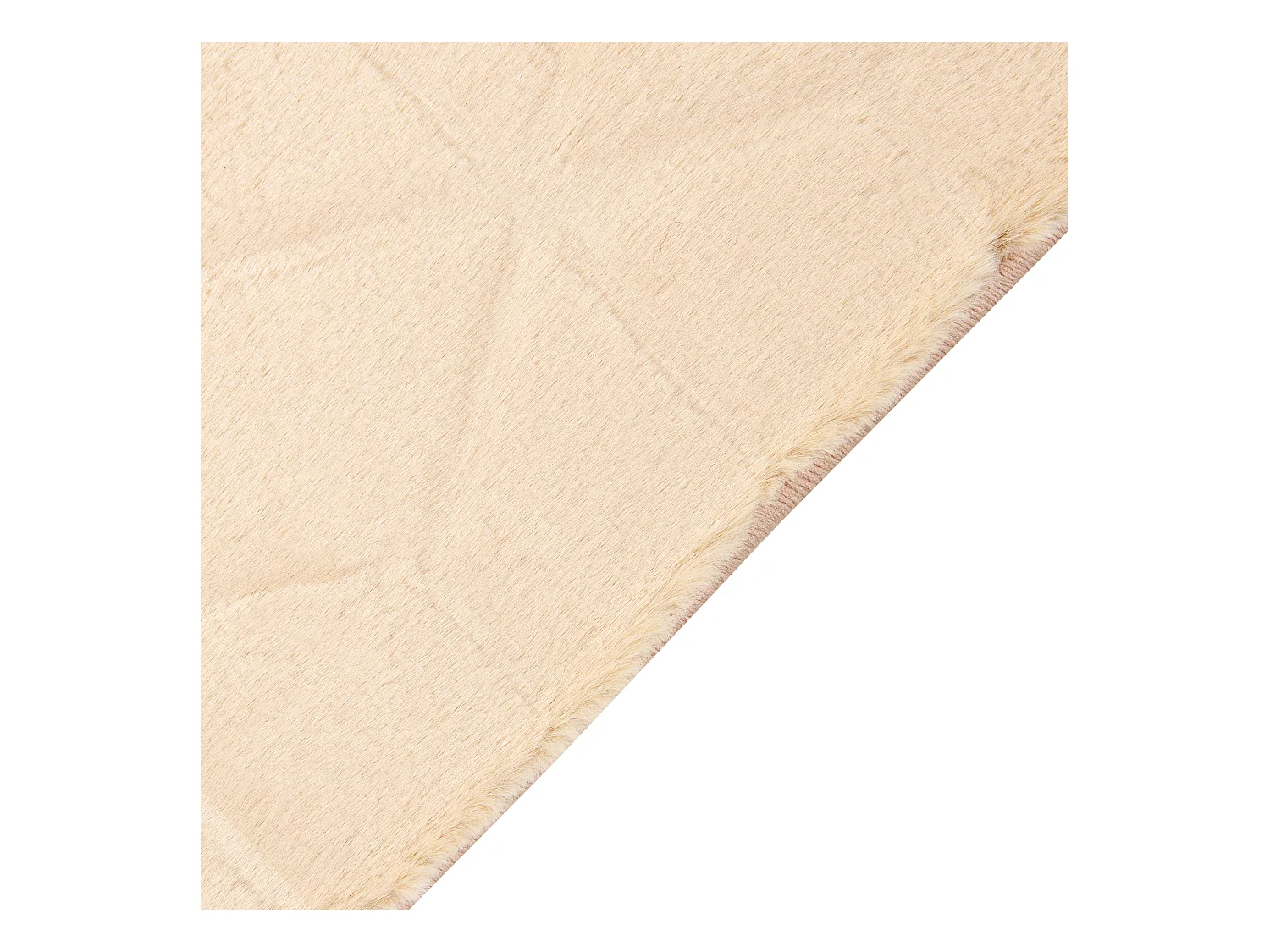 Kunstfellteppich Kaninchen beige 80x150 cm einfarbig handgefertigt Shaggy Thatta