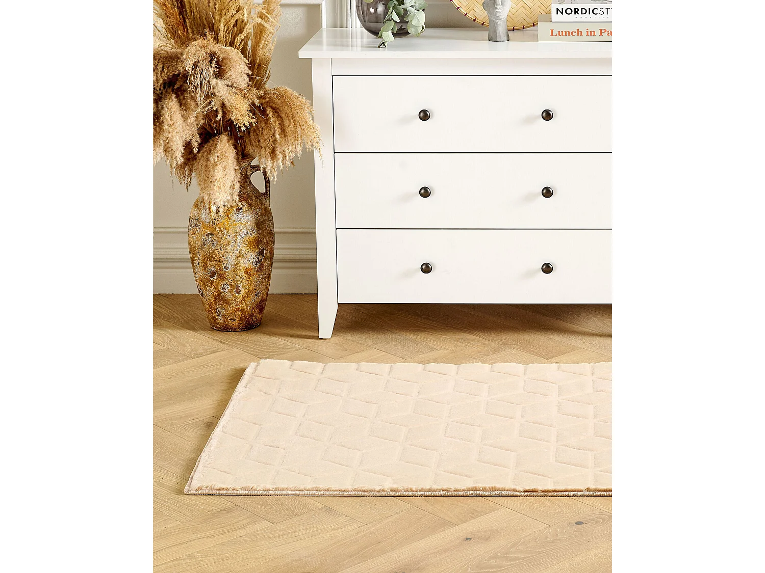 Tapis en fausse fourrure THATTA Beige 80 x 150 cm