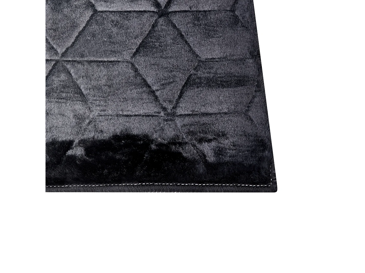 Kunstfellteppich Kaninchen schwarz 80 x 150 cm Shaggy THATTA