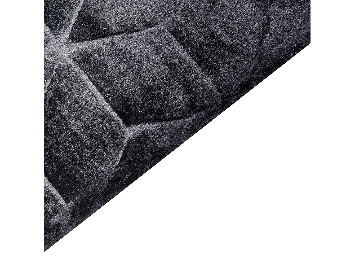 Kunstfellteppich Kaninchen schwarz 80 x 150 cm Shaggy THATTA