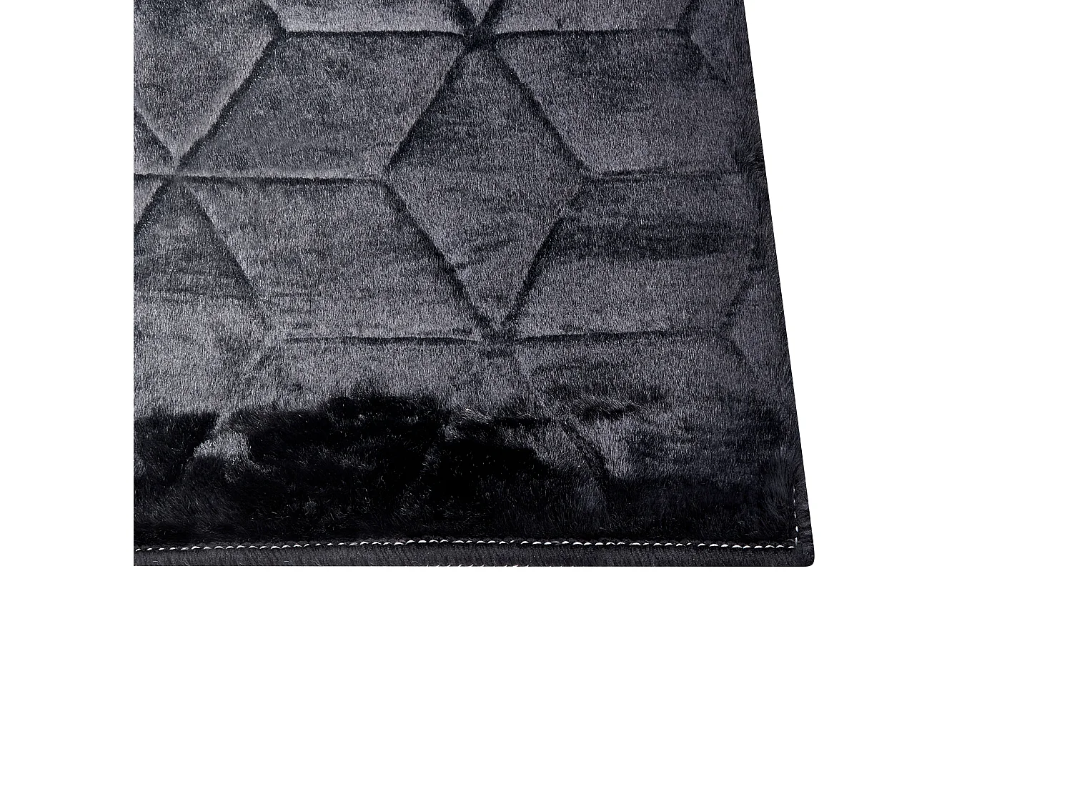 Kunstfellteppich Kaninchen schwarz 80 x 150 cm Shaggy THATTA