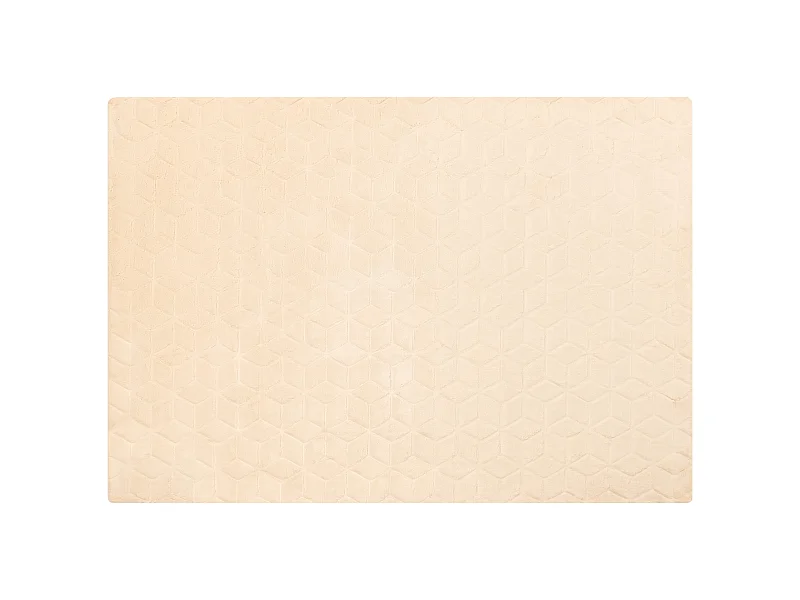 Kunstfellteppich Kaninchen beige 160x230cm einfarbig handgefertigt Shaggy Thatta