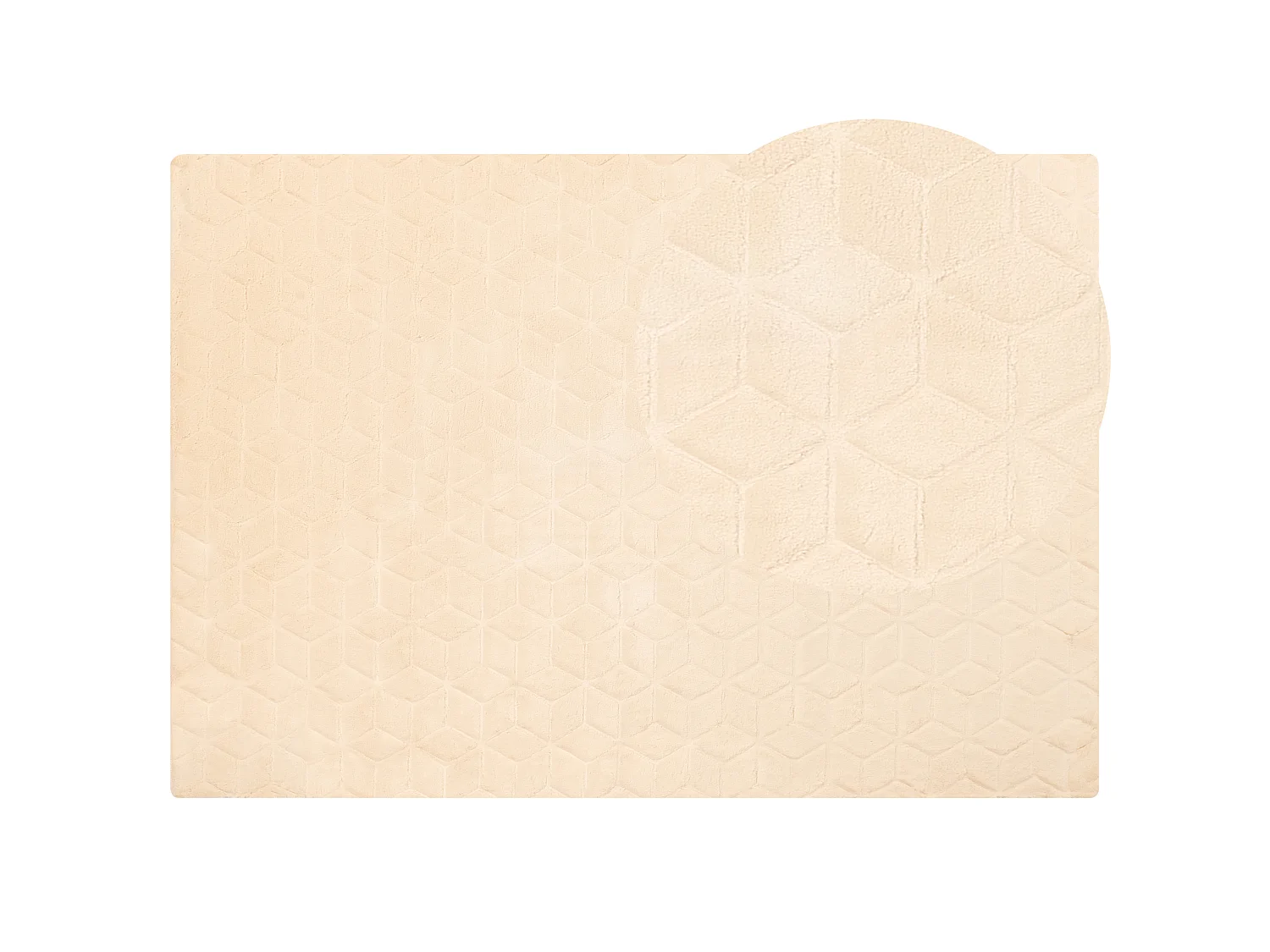 Kunstfellteppich Kaninchen beige 160x230cm einfarbig handgefertigt Shaggy Thatta