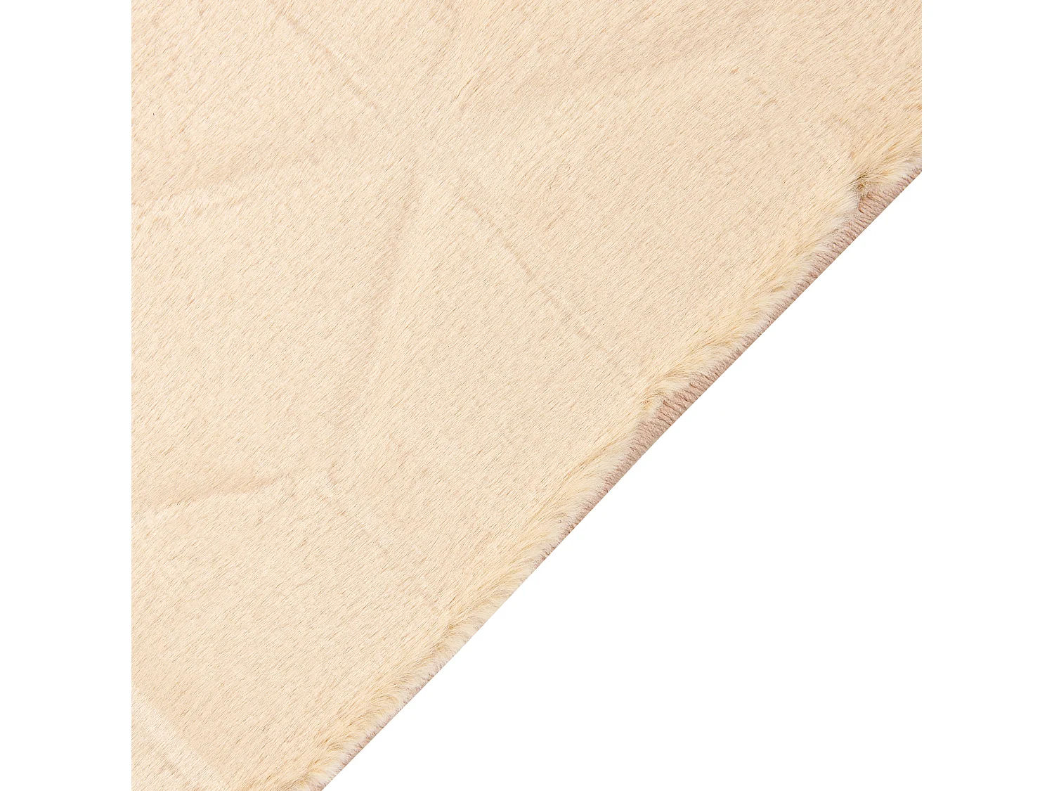 Kunstfellteppich Kaninchen beige 160x230cm einfarbig handgefertigt Shaggy Thatta