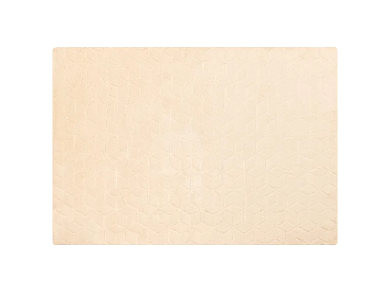 Kunstfellteppich Kaninchen beige 160x230cm einfarbig handgefertigt Shaggy Thatta