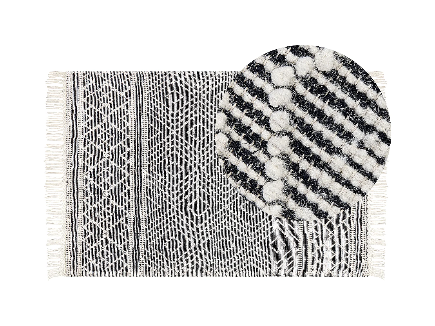 Tapis SAVUCA Noir 160 x 230 cm Laine