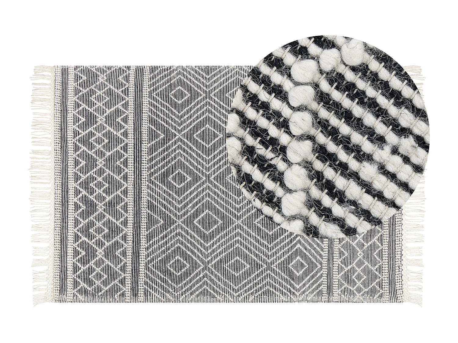 Tapis SAVUCA Noir 160 x 230 cm Laine