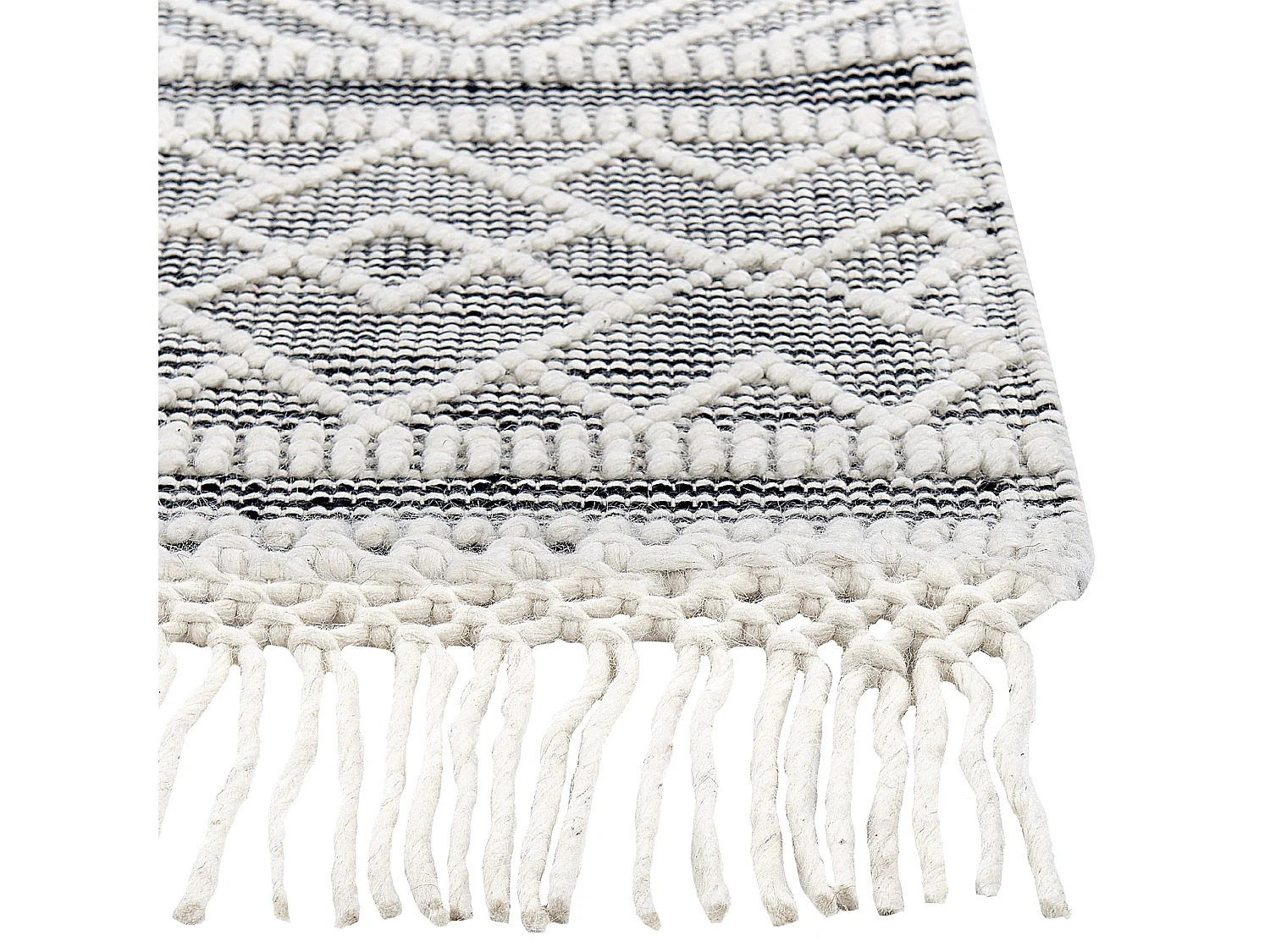 Vloerkleed wol zwart/wit 160 x 230 cm SAVUCA