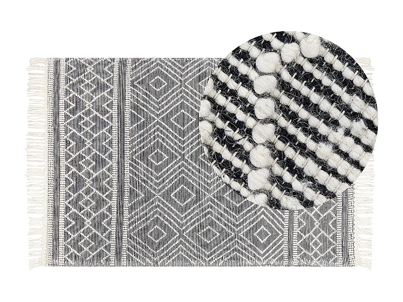 Tapis SAVUCA Noir 160 x 230 cm Laine