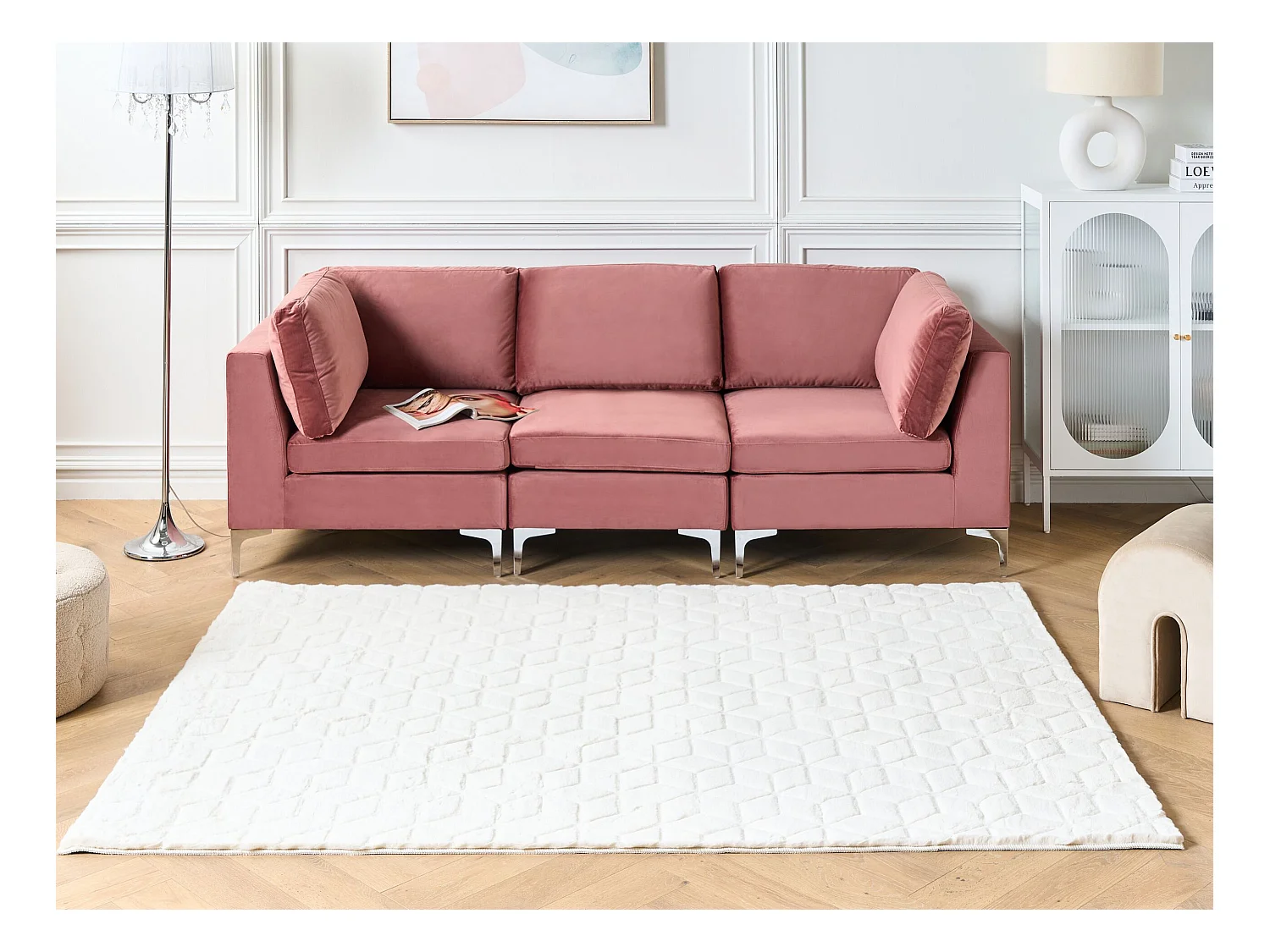 Vloerkleed kunstbont wit 160 x 230 cm THATTA