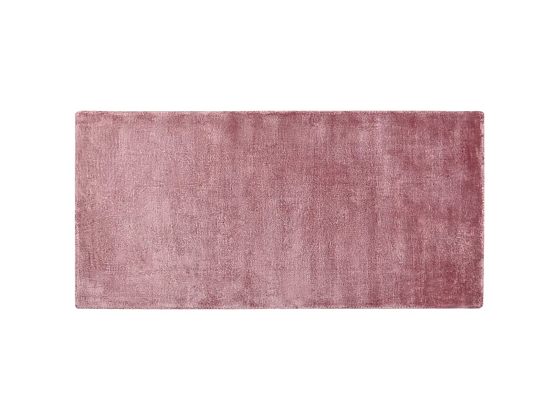 Teppich Viskose rosa 80 x 150 cm einfarbig handgewebt Kurzflor Modern Gesi II