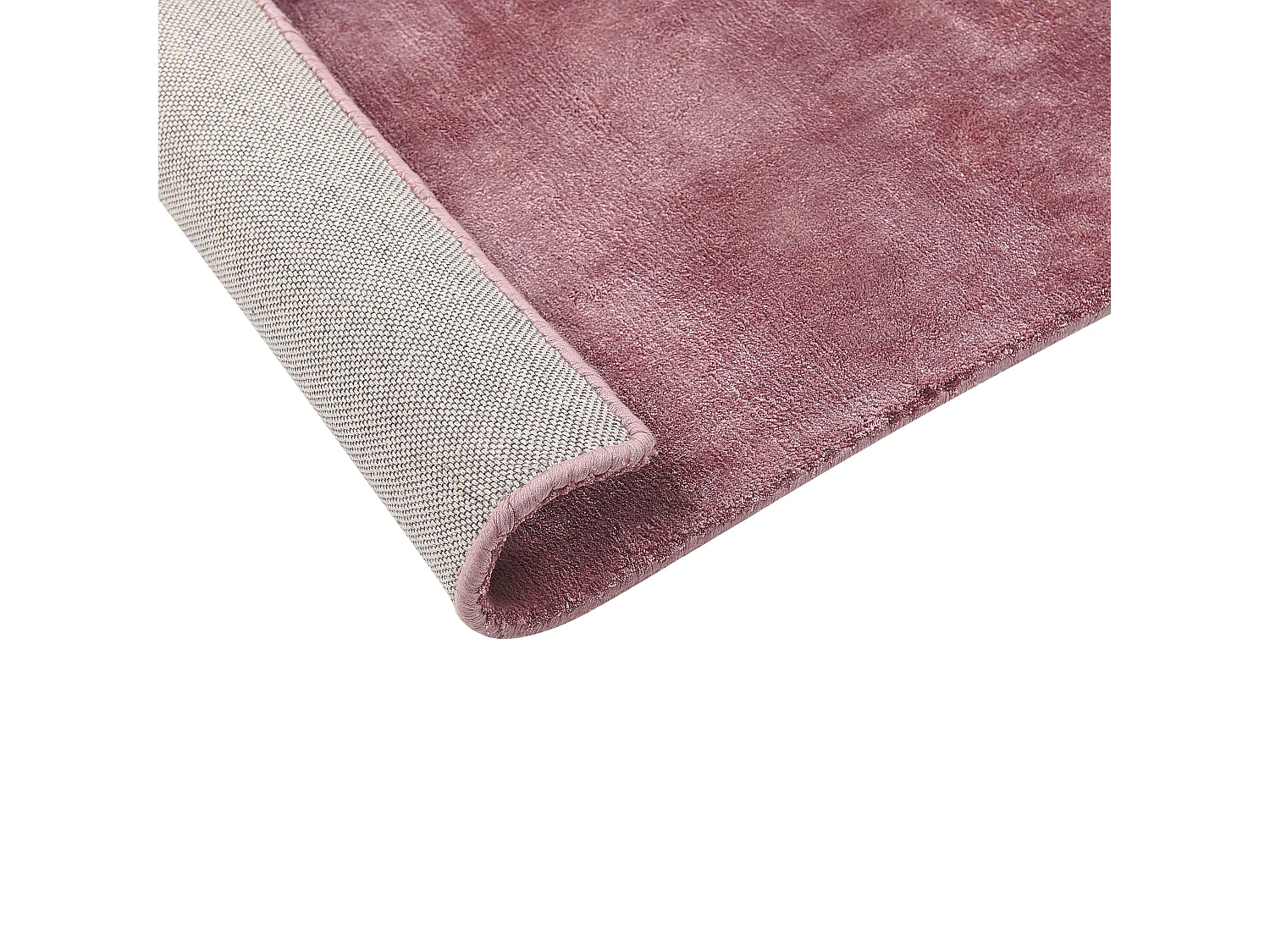 Teppich Viskose rosa 80 x 150 cm einfarbig handgewebt Kurzflor Modern Gesi II