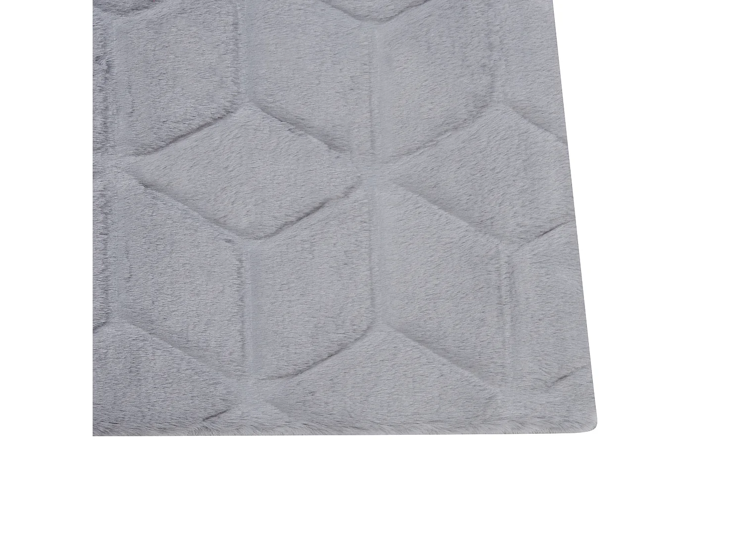 Tapis en fausse fourrure de lapin gris 80 x 150 cm THATTA