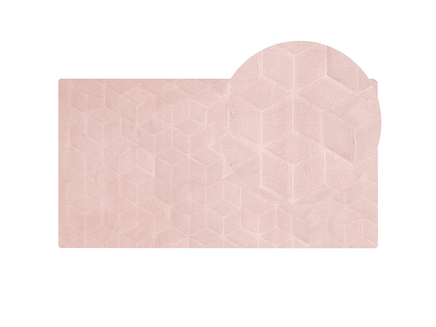 Tapis en fausse fourrure de lapin 80 x 150 cm rose THATTA
