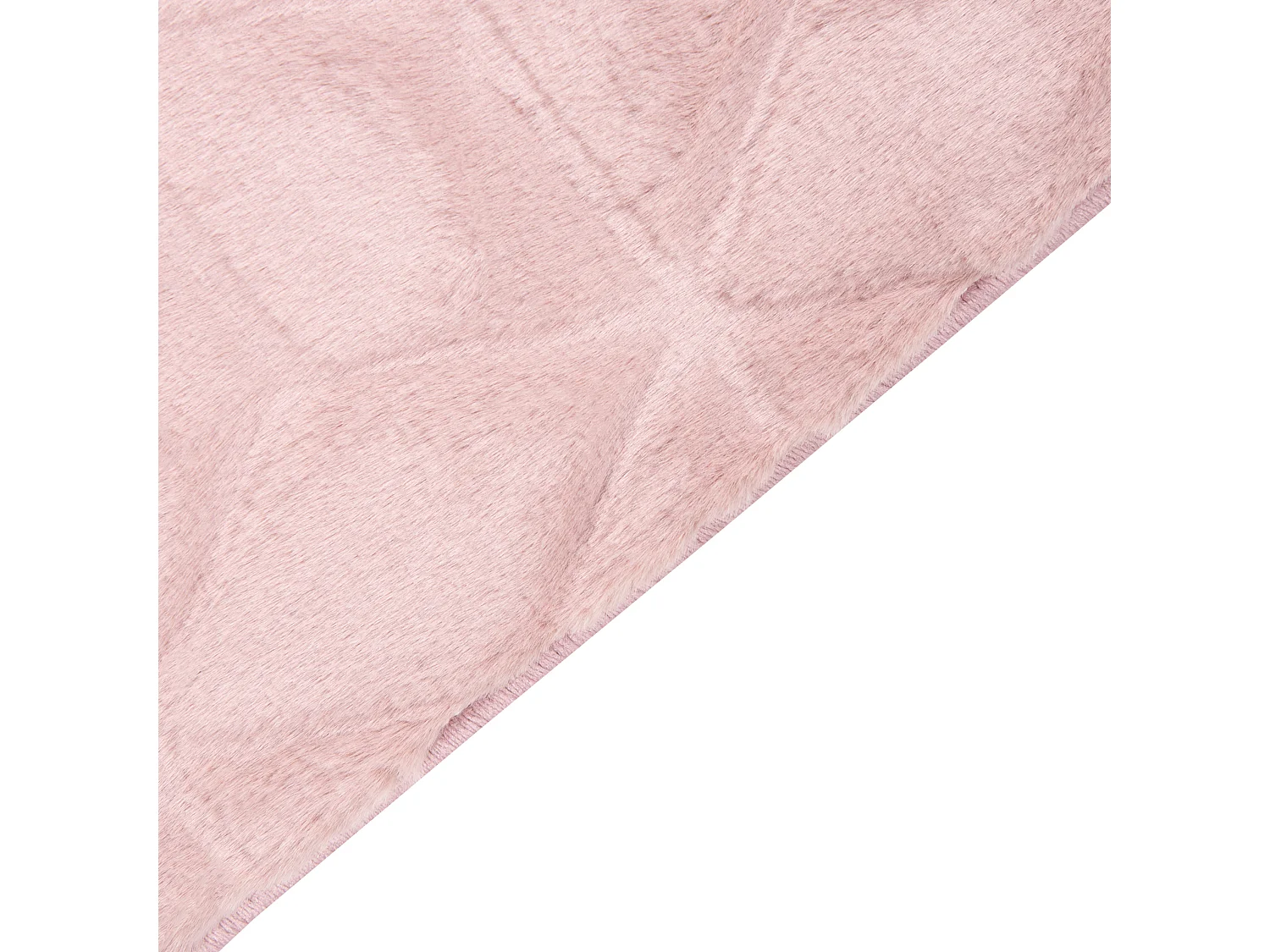 Tapis en fausse fourrure de lapin 80 x 150 cm rose THATTA