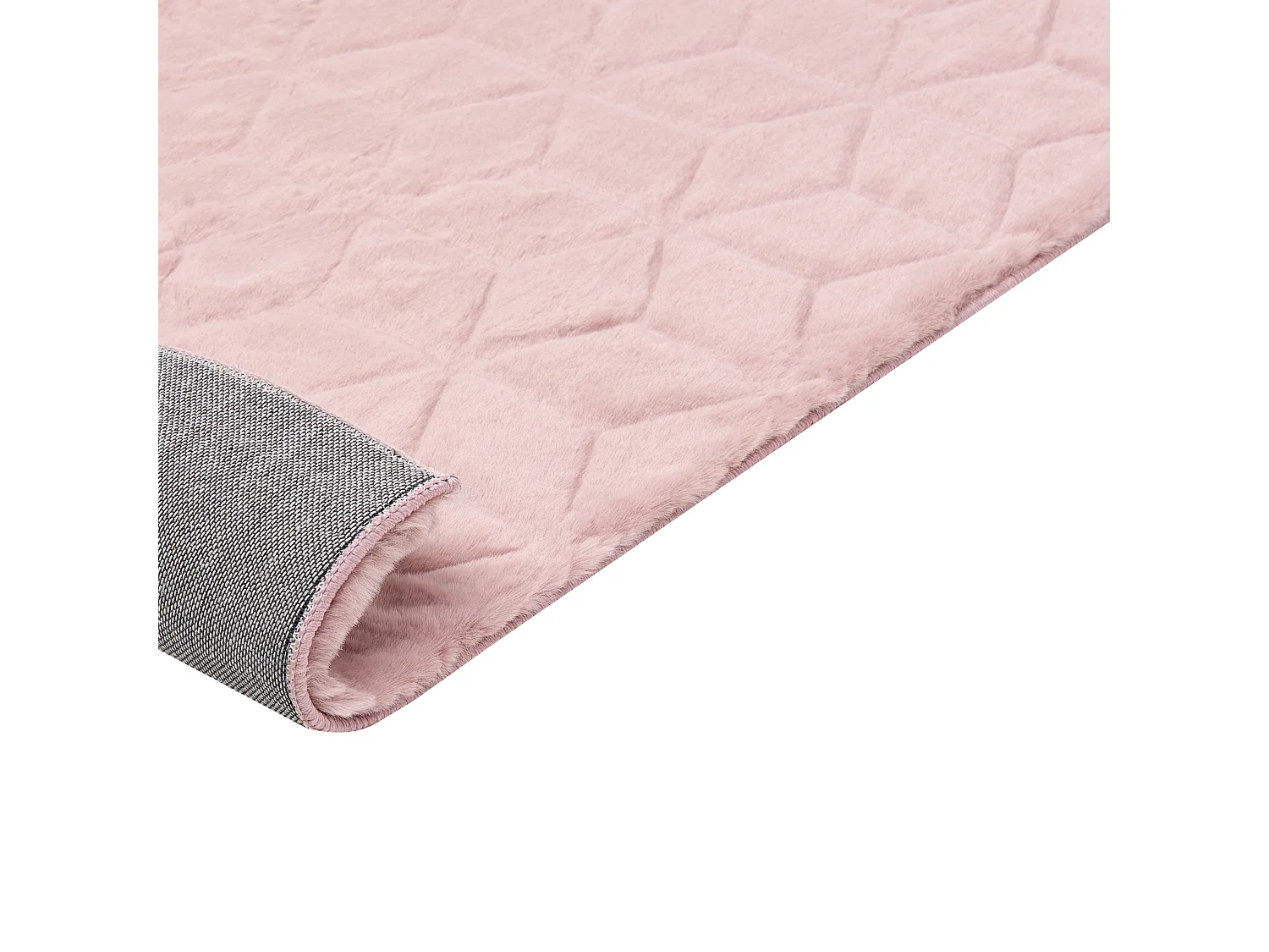 Tapis en fausse fourrure de lapin 80 x 150 cm rose THATTA
