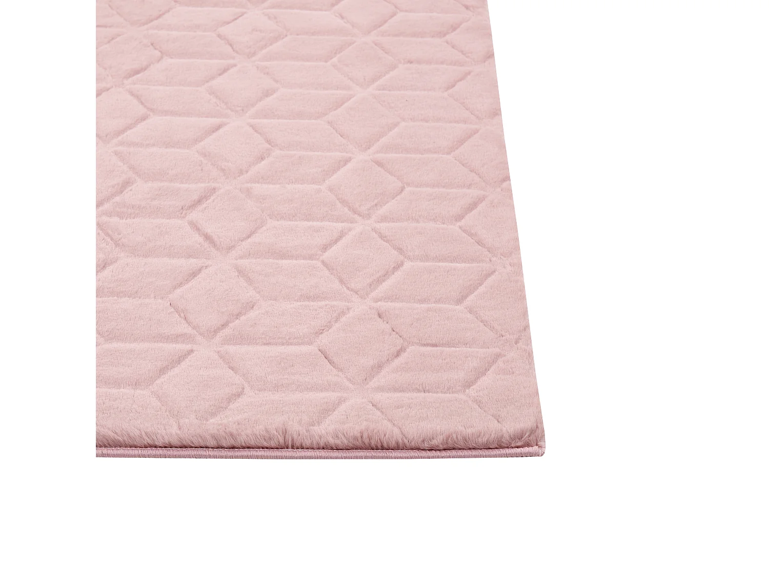 Tapis en fausse fourrure de lapin 80 x 150 cm rose THATTA