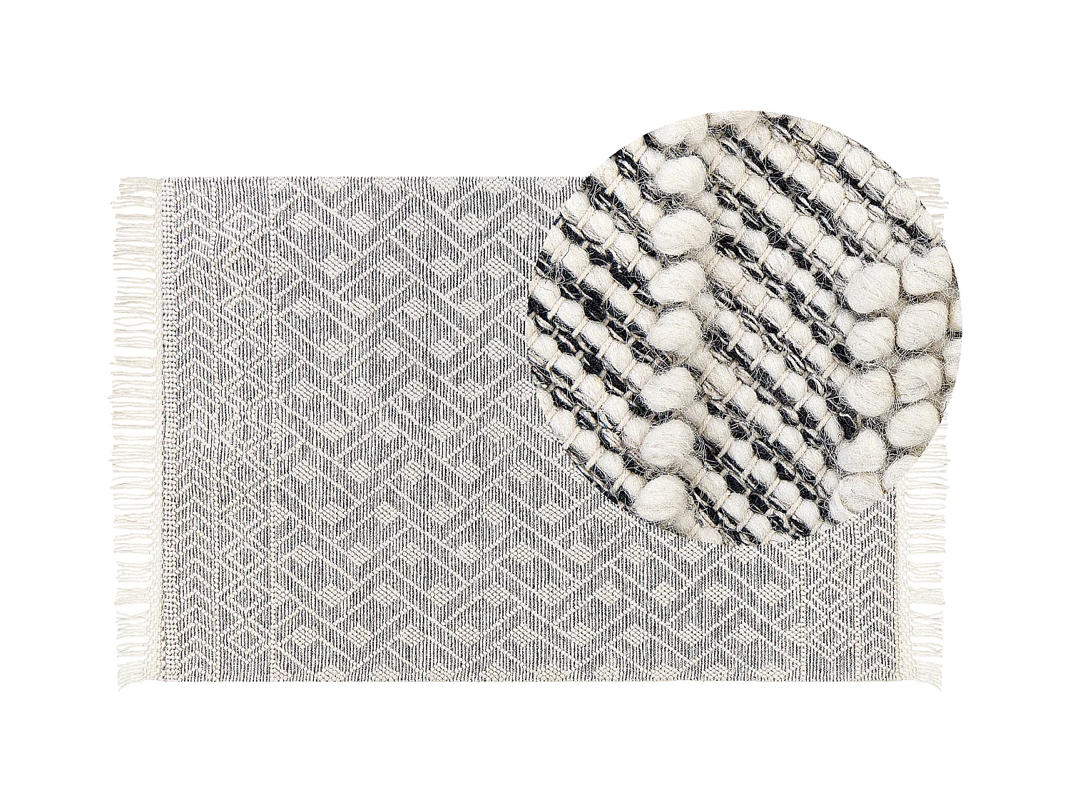 Tapis KAVAK Noir 160 x 230 cm Laine