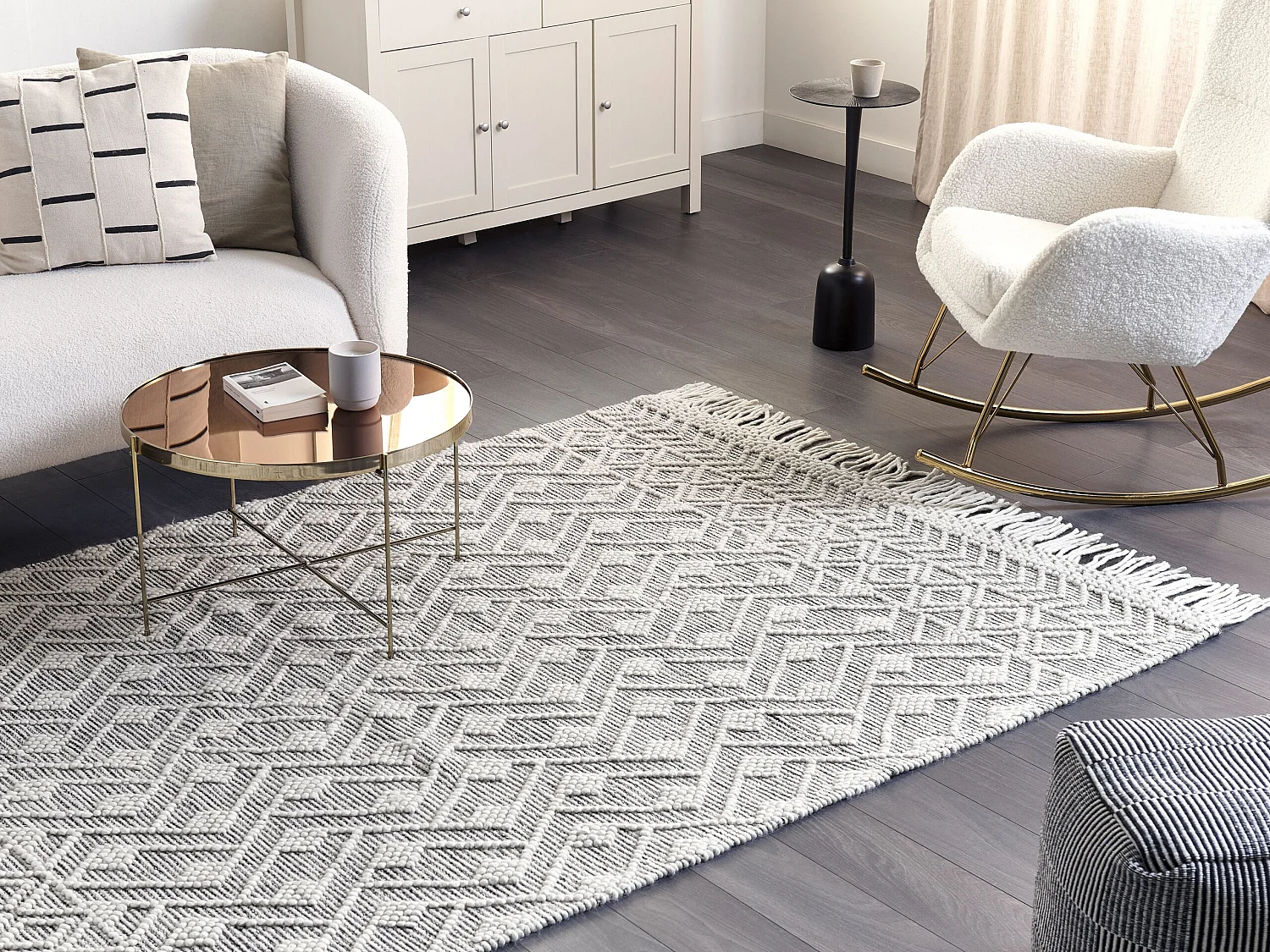 Rug KAVAK Black 160 x 230 cm Wool