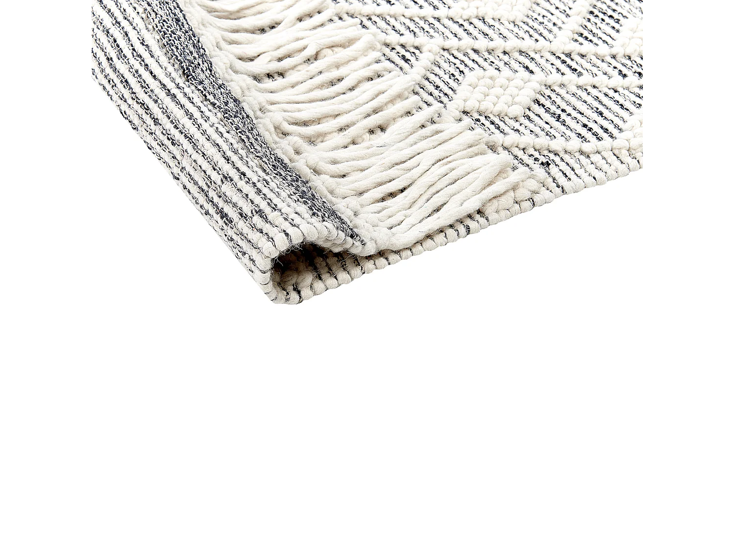 Vloerkleed wol zwart/wit 160 x 230 cm KAVAK