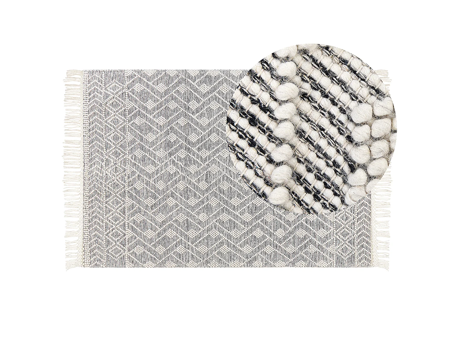 Rug KAVAK Black 160 x 230 cm Wool