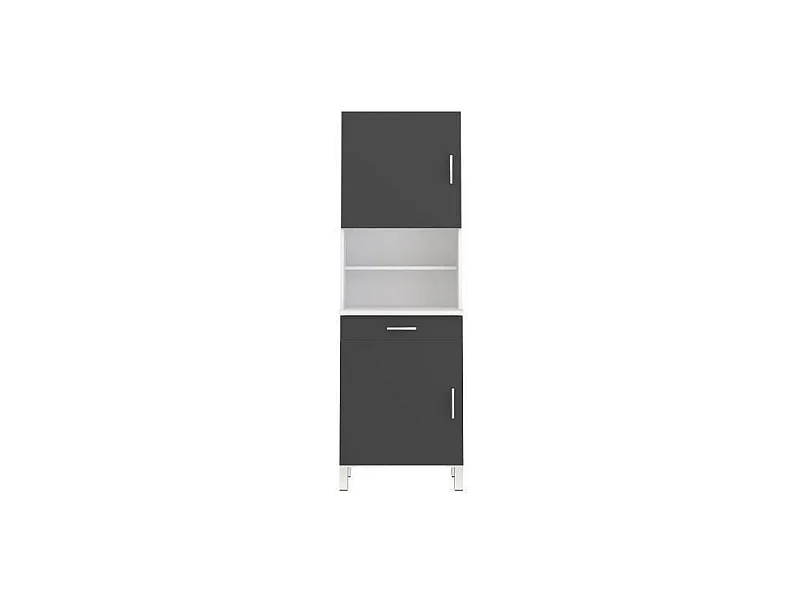 ECO Buffet de cuisine L 60 cm - Gris et blanc mat
