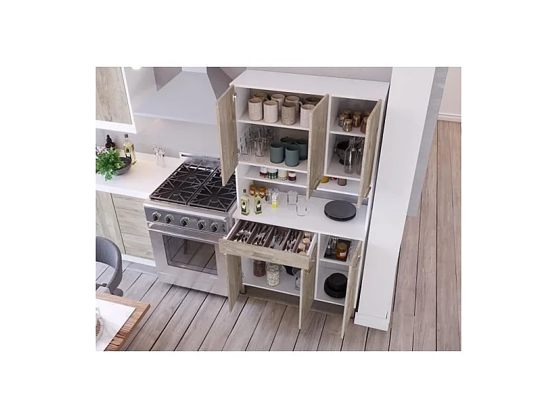 TACOMA Buffet de cuisine L 100 cm - decor chene