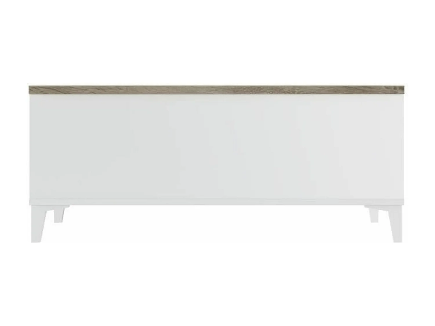 Table basse avec plateau relevable - Blanc/Chene - 100 x 50/72 x 42/55 cm - EVAN