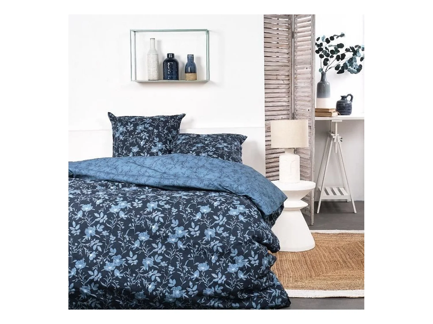 Parure de lit - 240 x 260 cm - coton imprimé floral