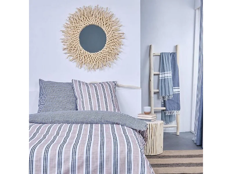 Juego de cama 220 x 240 cm - algodón estampado a rayas