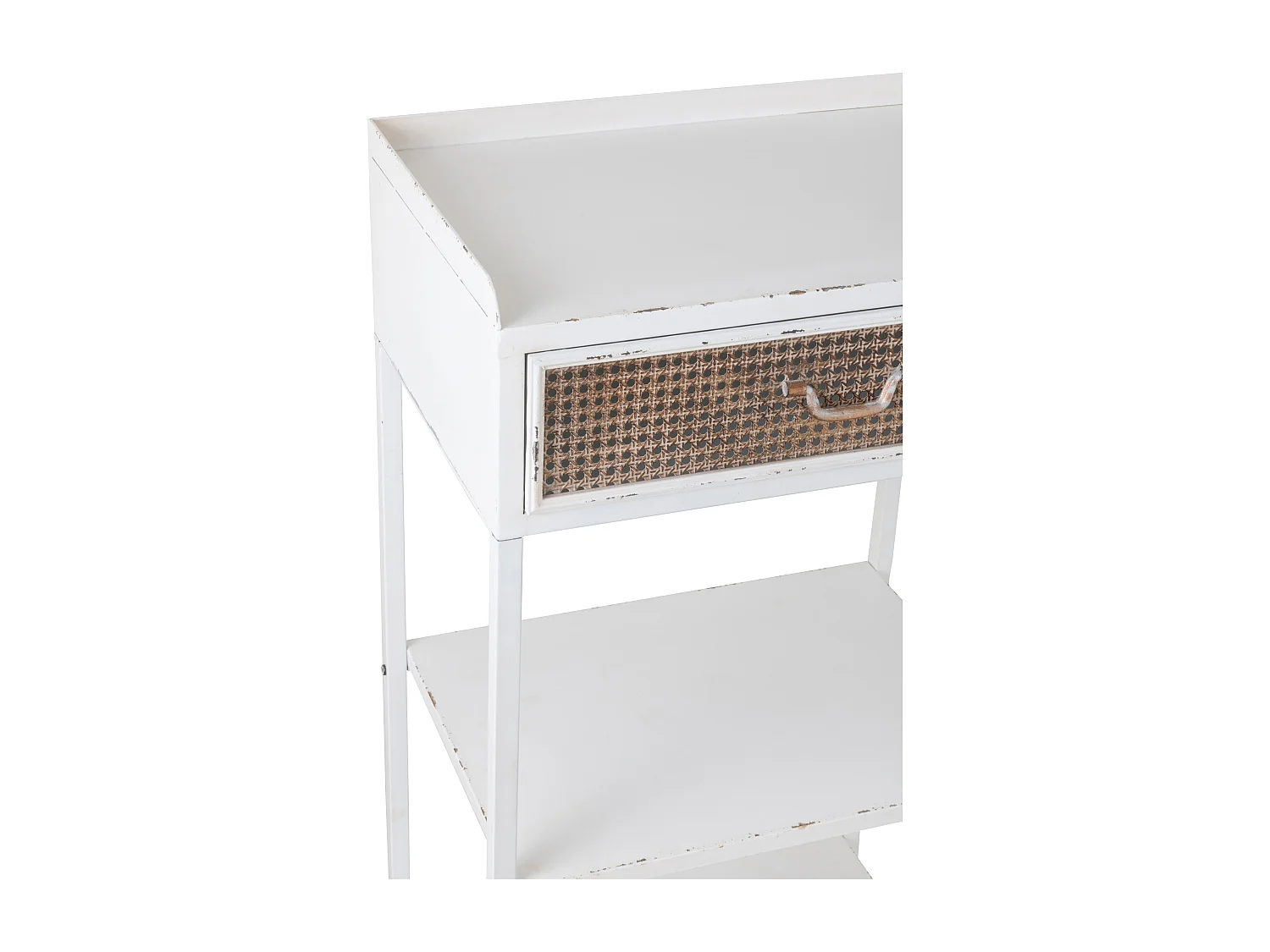 Étagère 3 Niveaux & 1 Tiroir "Ludmila" 140cm Blanc