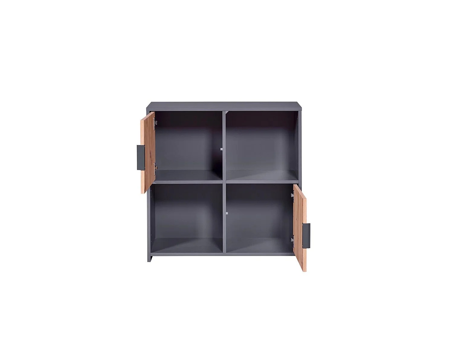 Pepeto Regal 2 Türen, 2 Ablagen grau, Artisan Eiche dekor.