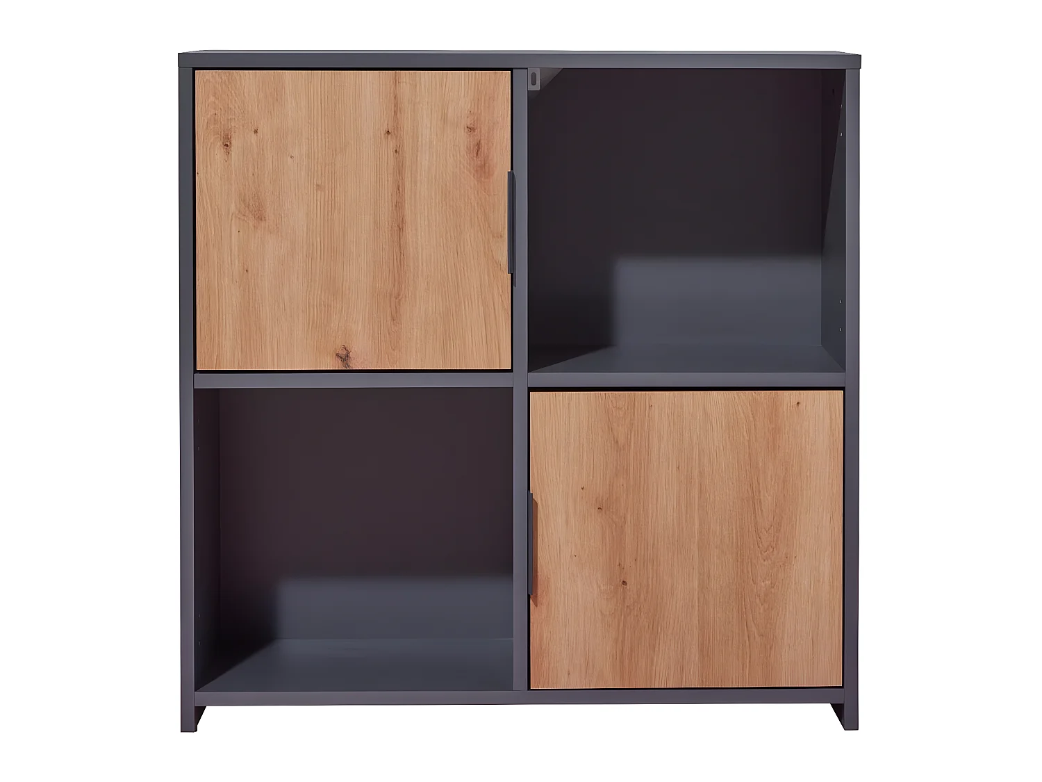 Pepeto wandkast 2 deuren, 2 planken grijs, Artisan eik decor.