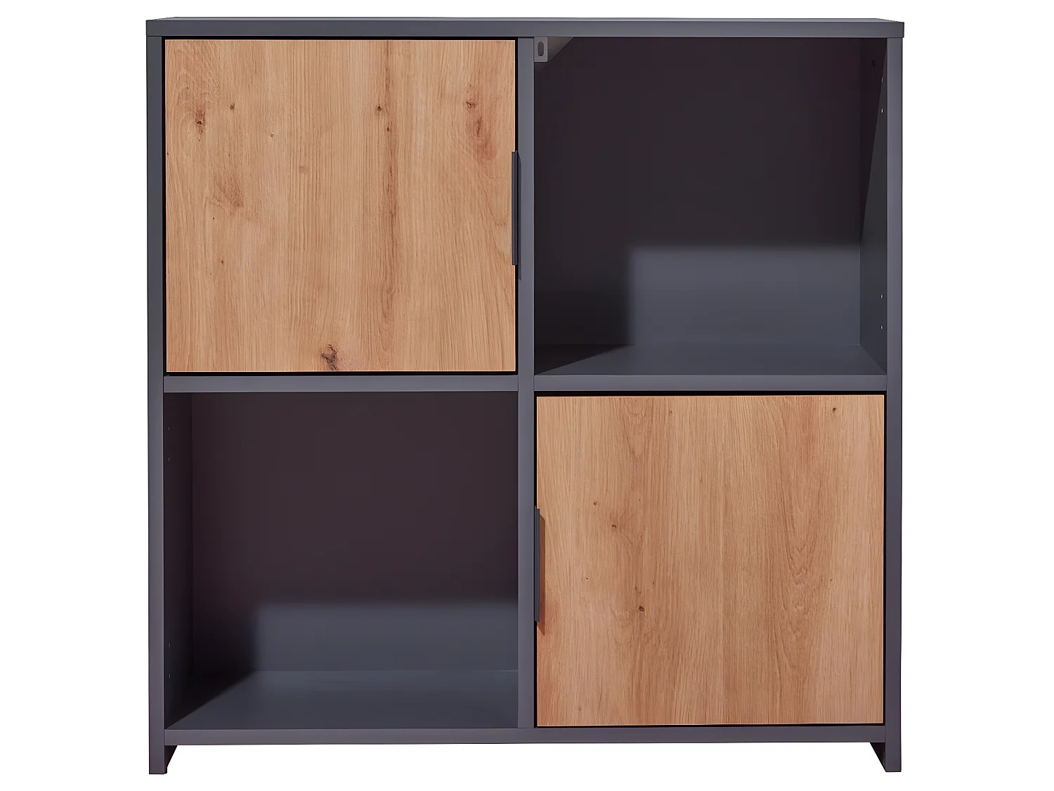 Pepeto wandkast 2 deuren, 2 planken grijs, Artisan eik decor.