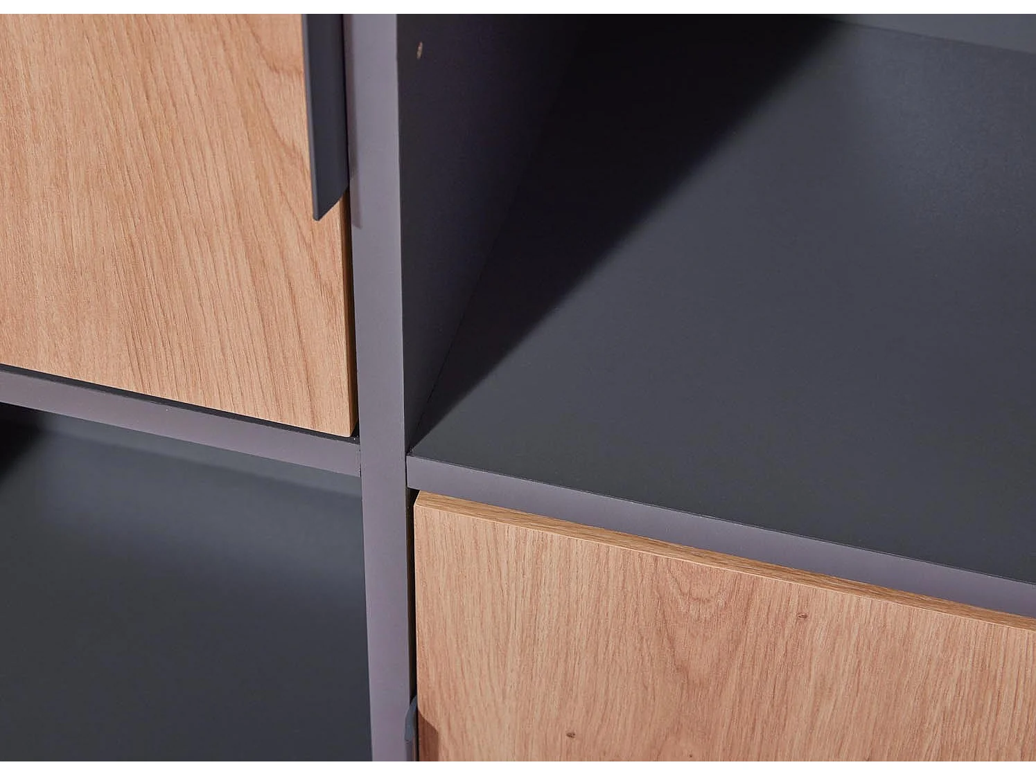 Pepeto wandkast 2 deuren, 2 planken grijs, Artisan eik decor.