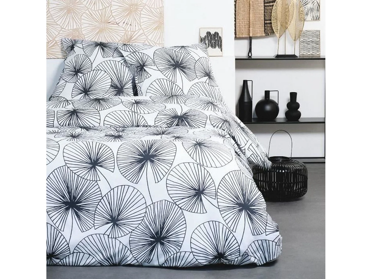 Bettwäscheset – 260 x 240 cm – Baumwolle mit Blumendruck