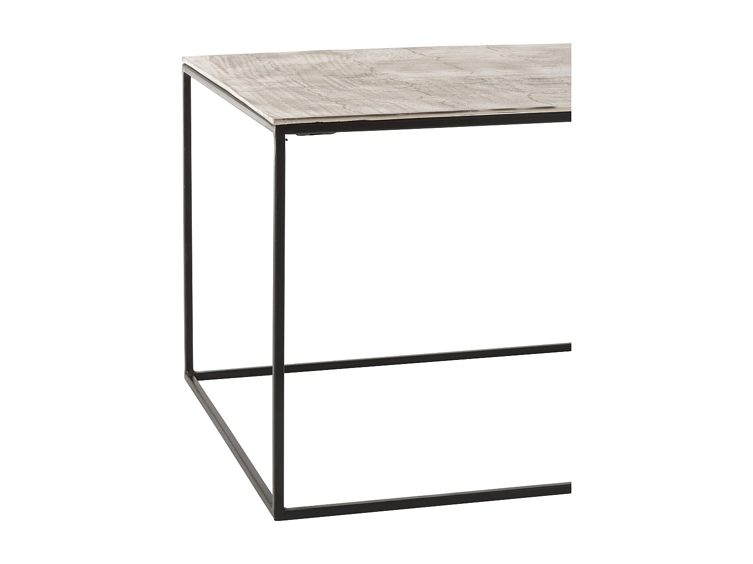 Table Basse Design "Haus" 110cm Argent & Noir