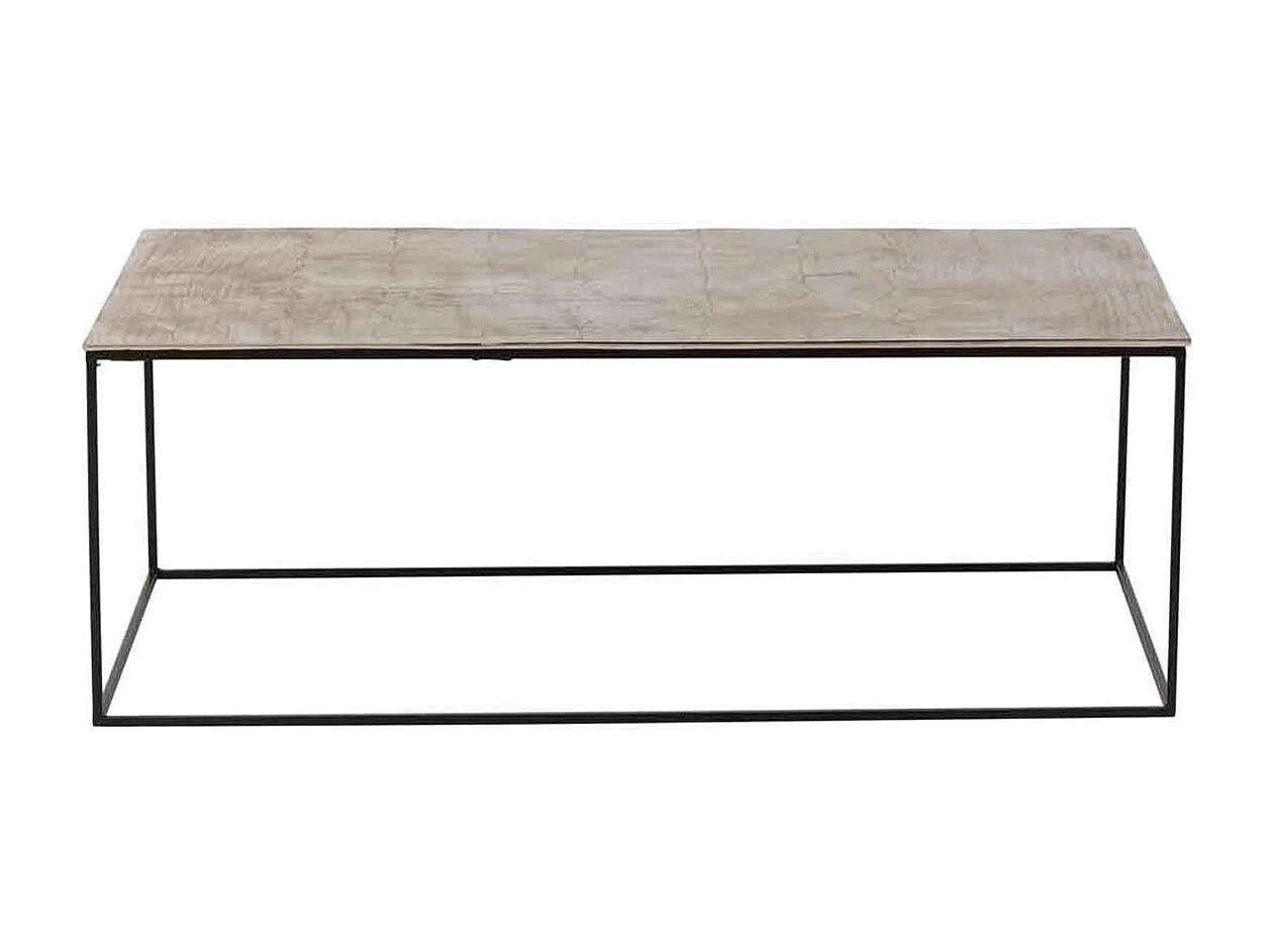 Table Basse Design "Haus" 110cm Argent & Noir