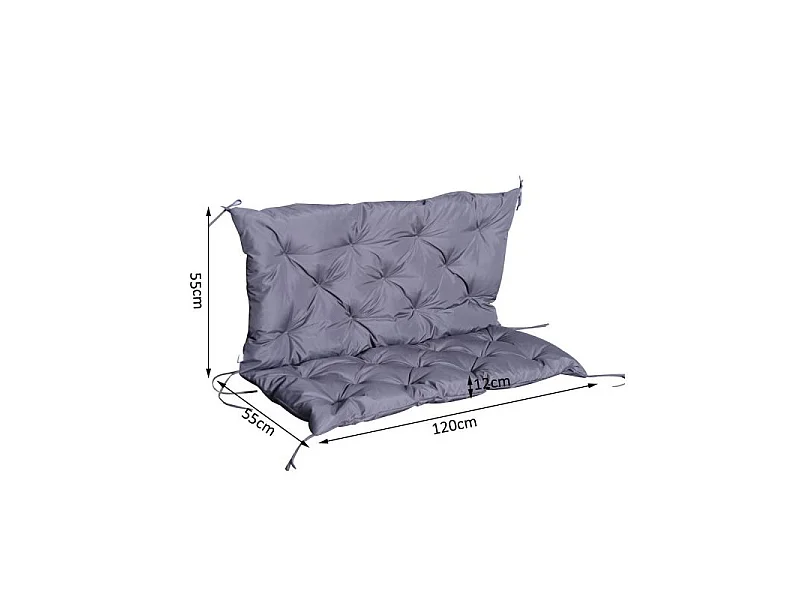Coussin d’Assise Gris Banc 2 Places