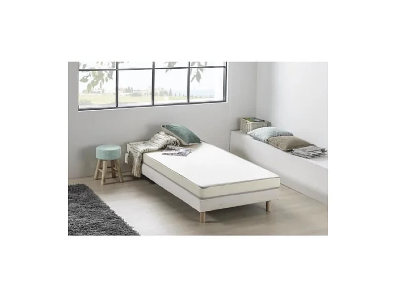 Matelas mousse 90 x 200 cm -  Kietoa - Confort ferme - Epaisseur 12 cm - Livré roulé