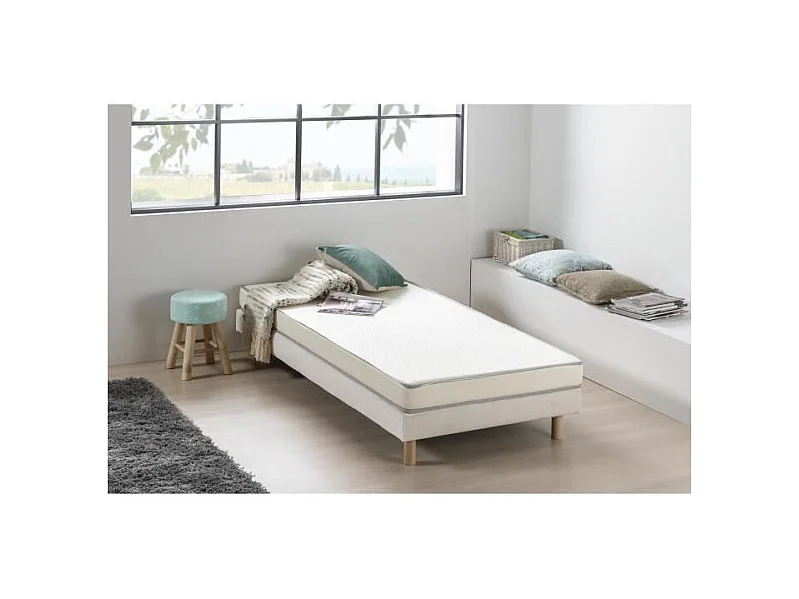 Matelas mousse 90 x 190 cm - FINLANDEK Kietoa - Confort ferme - Epaisseur 12 cm - Livré roulé