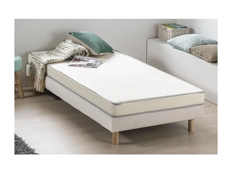 Matelas mousse 90 x 190 cm - FINLANDEK Kietoa - Confort ferme - Epaisseur 12 cm - Livré roulé