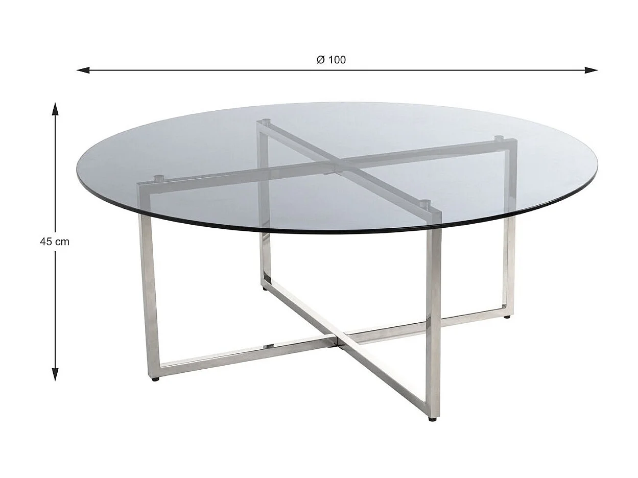 Table Basse Ronde Design "Comada" 100cm Gris