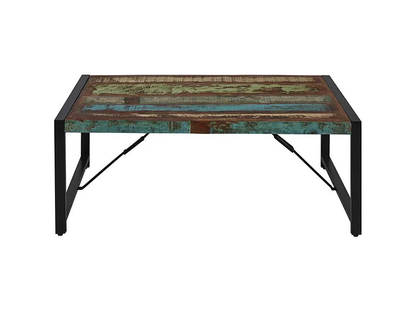 Table Basse en Bois "Delhio" 120cm Marron & Noir