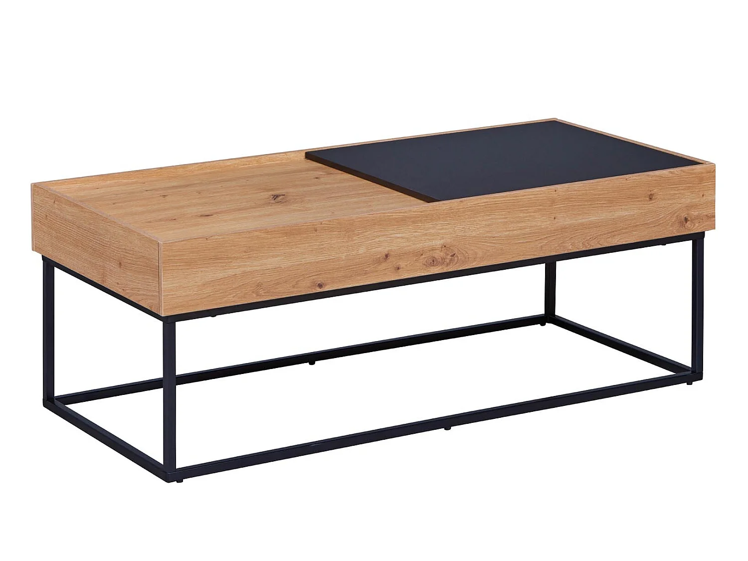 Filora Couchtisch mit Aufbewahrung grau, Artisan Eiche dekor.