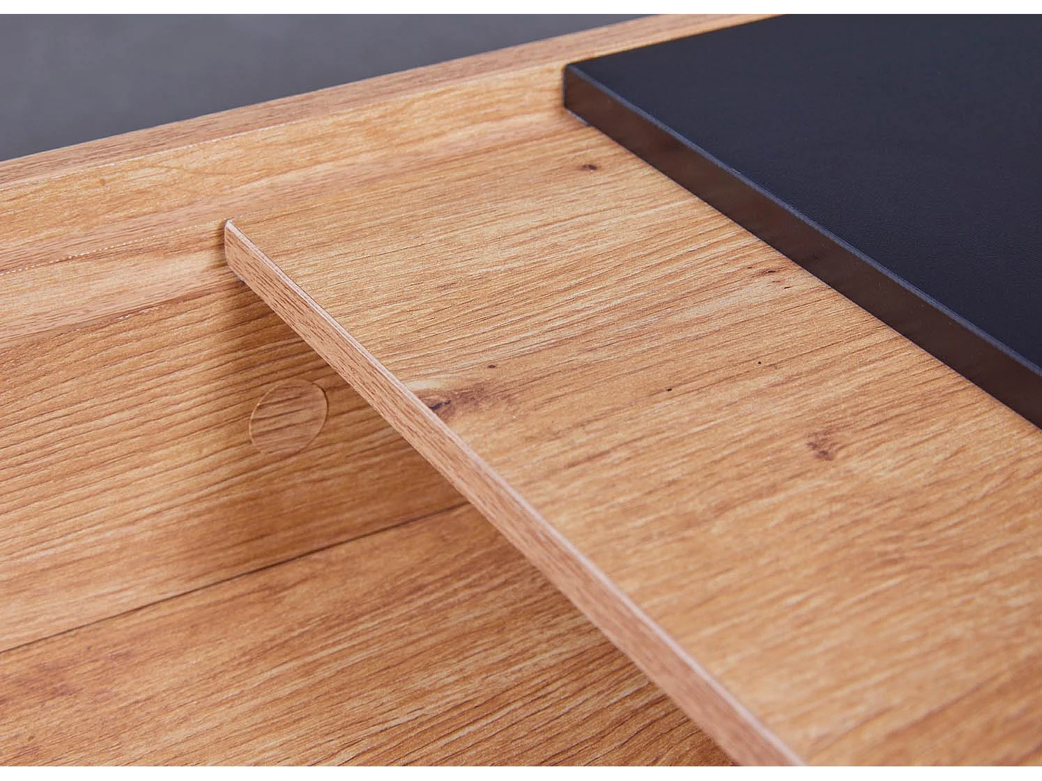 Filora salontafel met opslag grijs, Artisan eik decor.